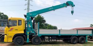 Xe Tải Dongfeng 4 Chân 16 Tấn Gắn Cẩu HKTC | Cẩu 8 Tấn NK Hàn Quốc